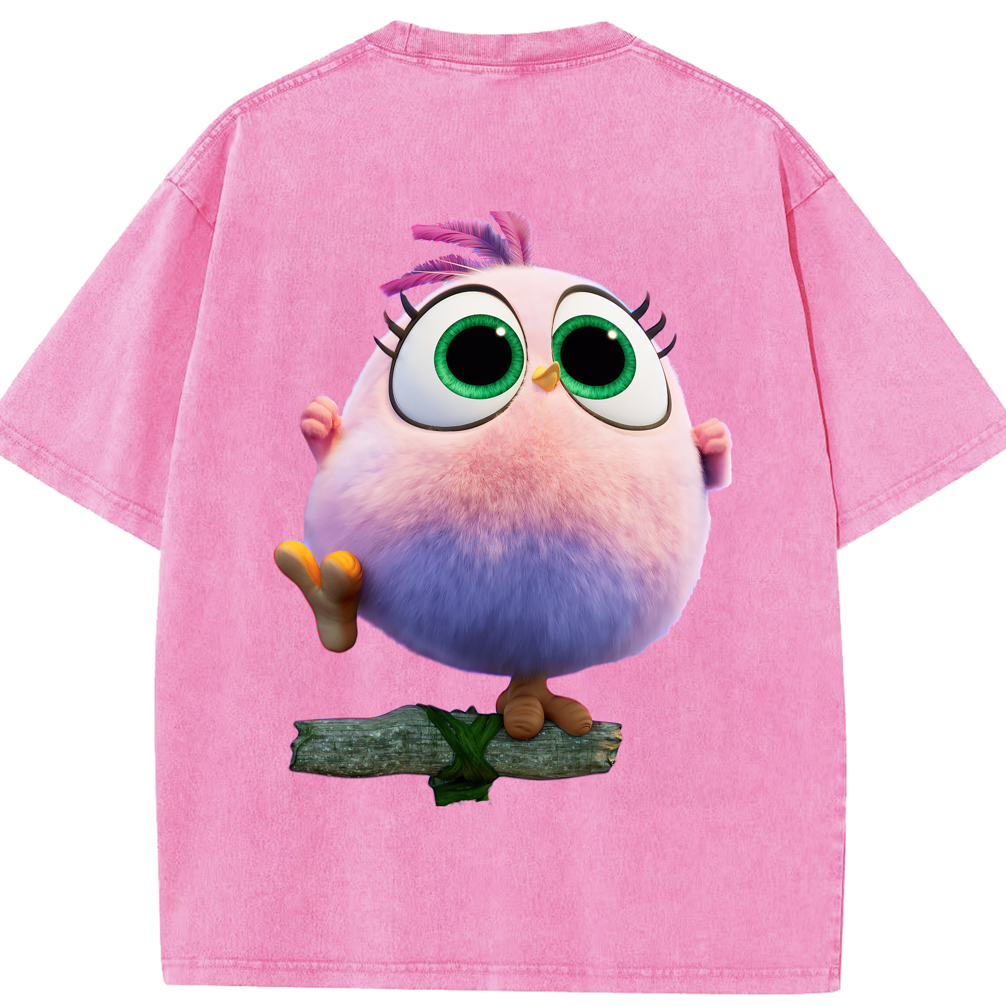 （画像用） Angry Birds アングリーバード 綿100% ヴィンテージ風 半袖Tシャツ（背面プリント）